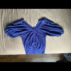 Costa Blanca Royal Blue Button up Crop Top